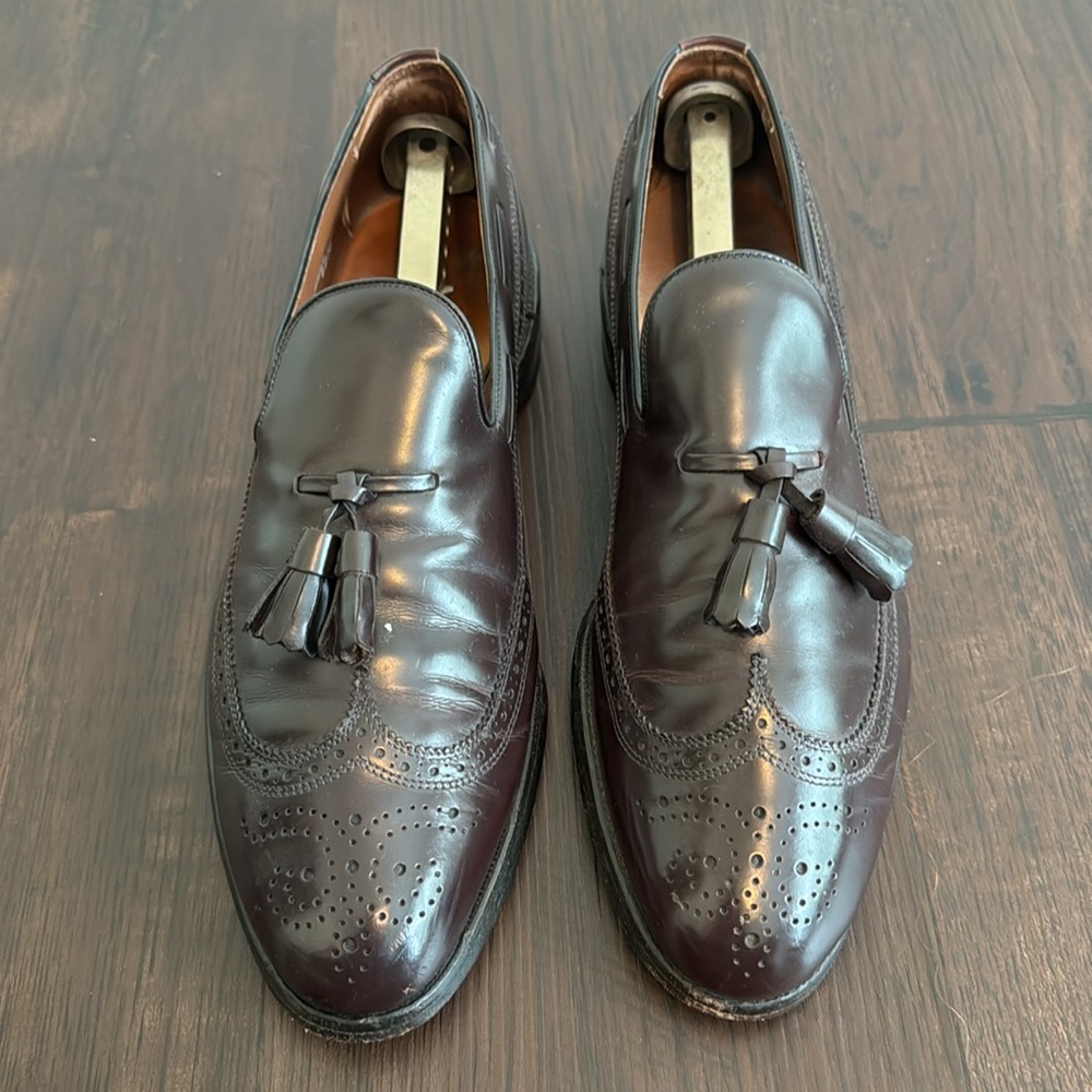Allen Edmonds Arlington Wingtip Tassel Kiltie Loafer Men's Size 9B Burgundy